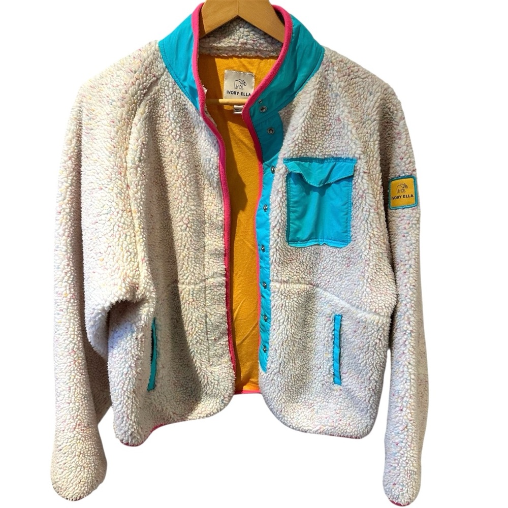Ivory Ella Bright Side Sherpa Jacket Multi Colour Size Small